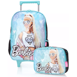 Kit Mochila de Rodinhas Barbie + Lancheira Luxcel