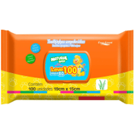 2 Packs Toalha Umedecida Natural Baby Wipes 100 unidades (200 Total)