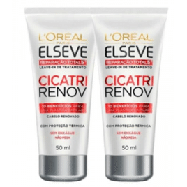 2 unidades Creme Tratamento Leave in L'Oréal Paris Elsève Cicatri Renov 50ml