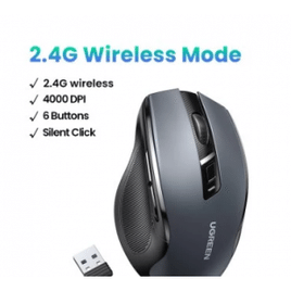 Mouse Sem Fio UGREEN Bluetooth 5.0 6 Botões Silenciosos MUO06