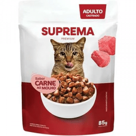 Ração Úmida Suprema Carne ao Molho para Gatos Adultos Castrados