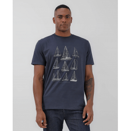 Camiseta masculina manga curta veleiros azul | Original by