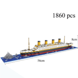 Kit de Construção Navio Titanic 3D Knew Built - 1860 Peças