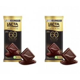 2 unidades Chocolate Lacta Intense Amargo 60% Cacau Original 85g