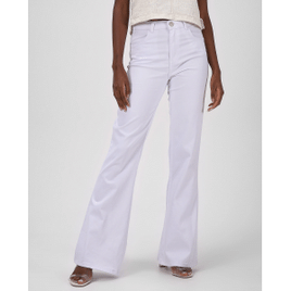 Calça Jeans Color Feminina Flare Branca Tam 48