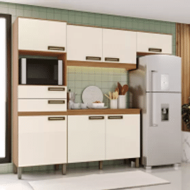 Cozinha Compacta 4 peças com Aéreo Geladeira Zoey Casa 812