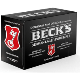 Pack Cerveja Becks Lata Sleek 350ml - com 08 unidades