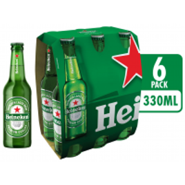5 Packs de Cerveja Heineken Puro Malte Lager Premium Long Neck 330ml - 30 Unidades