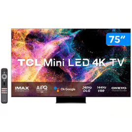 Smart TV TCL Qled Mini LED 75" C845 4K UHD Google TV Dolby Vision IQ - 75C845