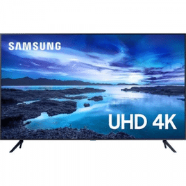 Cinema em CASA! Smart TV 60 UHD 4K Samsung 60AU7700 Processador Crystal 4K Tela sem Limites Visual Livre de Cabos Alexa Built in Controle Único P