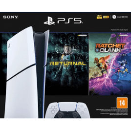 Console PlayStation 5 Slim Digital 1TB SSD - Sony + Ratchet Clank Rift Apart (Digital) + Returnal (Digital)