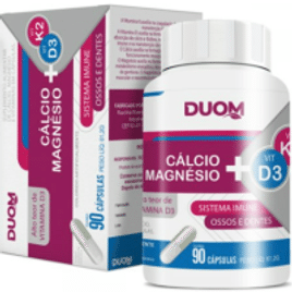 Cálcio + Magnésio + Vitaminas K2 E D3 com 90 Cápsulas Duom