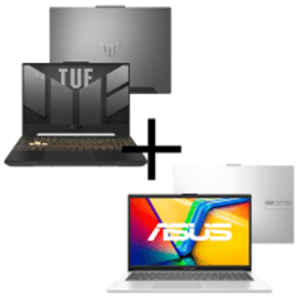 Kit Notebooks Asus TUF Gaming F15 i7-13620H 8GB SSD 512GB KeepOS FX507VU-LP151 + Vivobook Go 15 i3-N305 4GB SSD 256GB W11 E1504GA-NJ441W