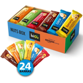 biO2 Display de Barra de Castanha e Frutas Vegana e Sem Glúten - 24 unidades de 25g Nuts box Exclusivo Amazon