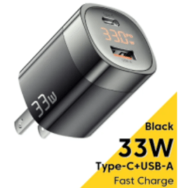 Carregador Essager GaN 33W USB C, Display Digital, PD Carregamento Rápido para iPhone androi