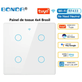 Smart Touch Switch Bonda Tuya WiFi 4x4