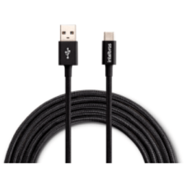 Cabo USB - USB-C 1,5m Nylon Preto Intelbras EUAC 15NP - intelbras