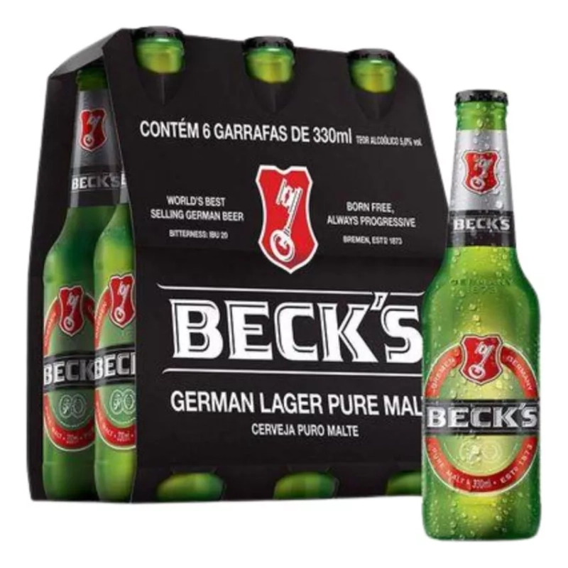 7 Packs Cerveja Becks Bremen Germany Pilser 330ml 6 Unidades Cada