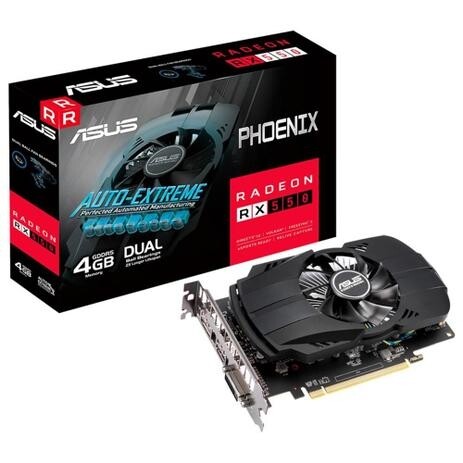 Placa de Vídeo RX 550 Asus Phoenix AMD Radeon 4GB GDDR5 - PH-RX550-4G-EVO