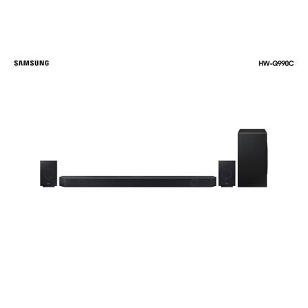 Soundbar Samsung HWQ990C 11.1.4 Canais Dolby Atmos + DTS:X Inteligência de som antirruído Alexa Int.