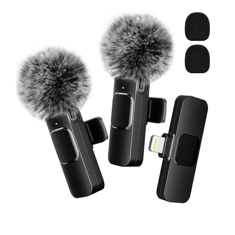 Microfone sem Fio Lavalier para Celular Gravação de Vídeo de Áudio Mini Mic para Iphone A