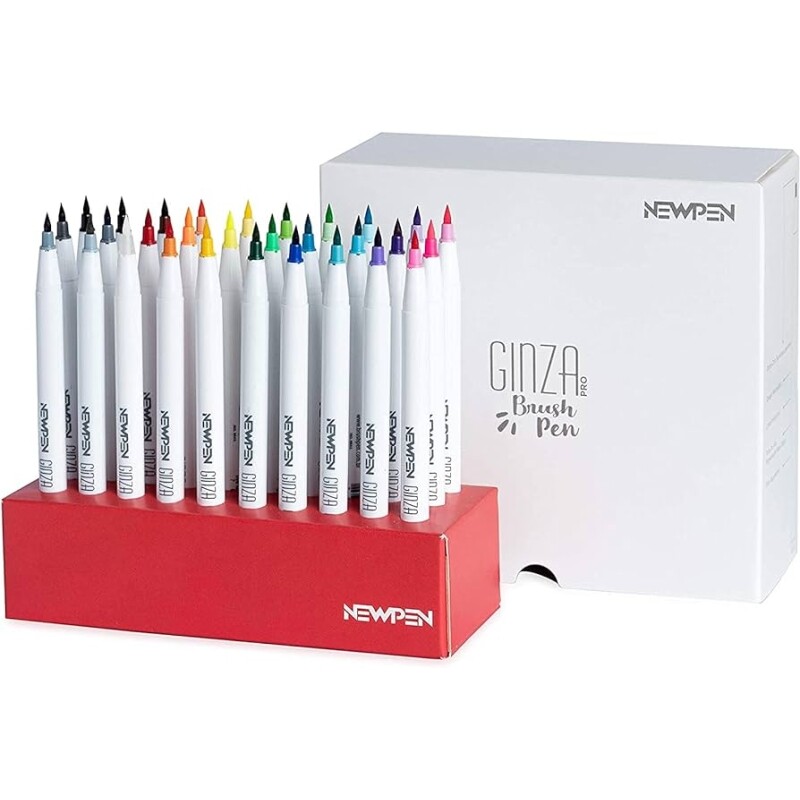 Caneta Ponta Pincel Newpen Ginza Pro Brush Pen - 30 unidades