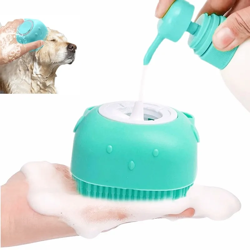 Escova de Banho de Silicone Macio para Pet Massageador