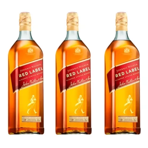 3 Unidades Whisky Johnnie Walker Red Label 1L