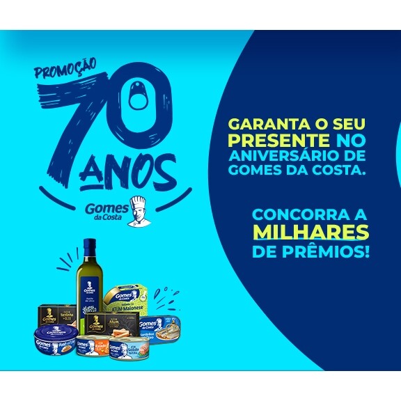 Concorra a Prêmios de até R$70mil - Promoção 70 anos Gomes da Costa