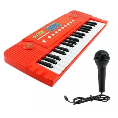 Teclado Musical Com Microfone Karaokê Piano Brinquedo Infantil Divertido