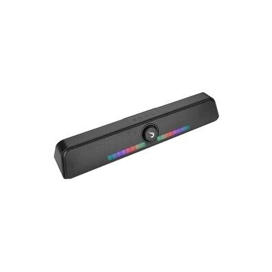 Caixa de Som Gamer Rise Mode Aura Sound S6 RGB Rainbow Bluetooth 5W*2 Preto - RM-SP-06-RGB