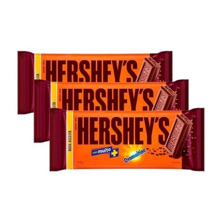 3 Unidades - Barra de Chocolate Ovomaltine 77g Hersheys