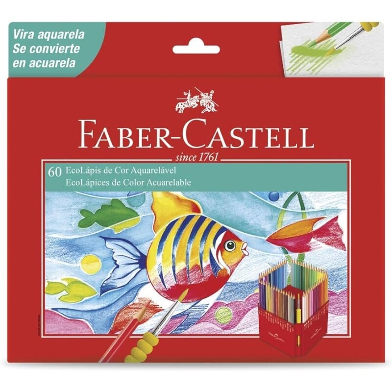 Lápis de Cor Aquarelável Faber-Castell Ecolápis 60 Cores - 120260G