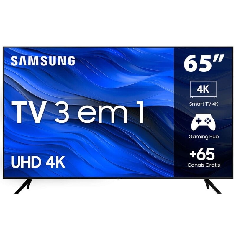 Smart TV 65" Samsung UHD 4K 3 HDMI 1 USB Bluetooth Wi-Fi Gaming Hub Tela sem limites Alexa built in - UN65CU7700GXZD