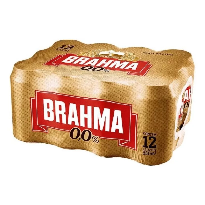 4 Packs Cerveja Brahma Chopp Zero 350ml - 12 Unidades (Total 48 Unidades)