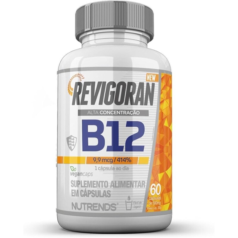 Nutrends Revigoran Vitamina B12 9 9Mcg Alta Concentração - 60 Cápsulas