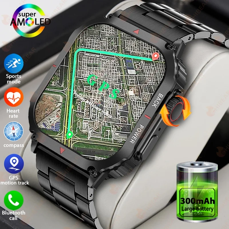 Smartwatch Sport GPS Rugged Militar IP68 Impermeável 1.95"