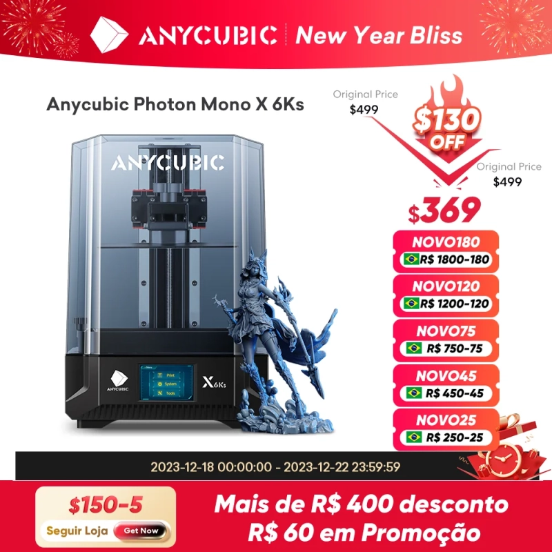 Impressora 3D ANYCUBIC Photon Mono X 6Ks LCD 3D 9.1'' 6K 4.76L