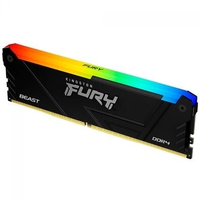 Memória Kingston Fury Beast RGB 16GB 3200MHz DDR4 CL16 Preto - KF432C16BB12A/16