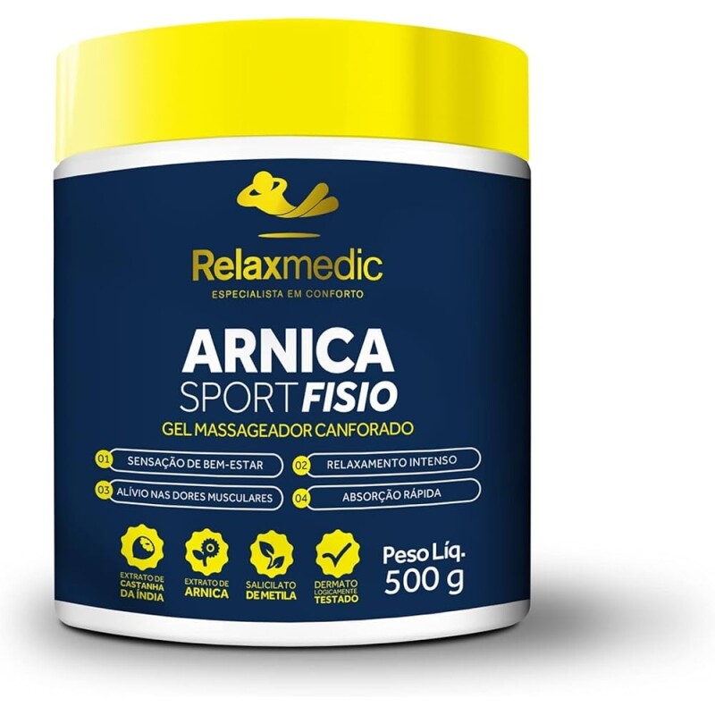 Gel Massageador Arnica Sport Fisio Canforado - Alivio de Dor Muscular - Relaxmedic