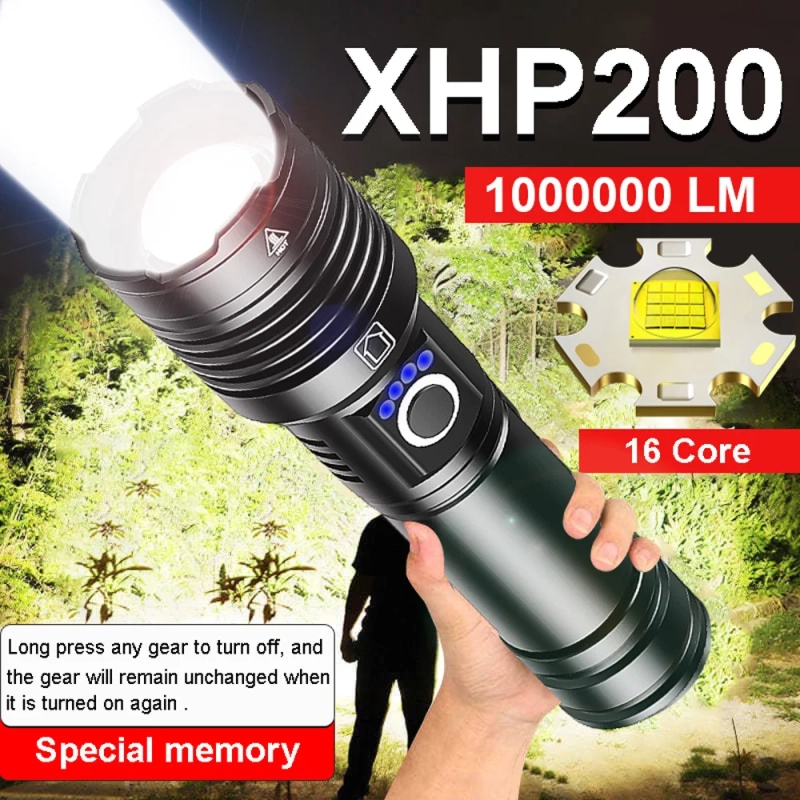 Lanterna LED de Alta Potência USB Recarregável Impermeável - XHP20