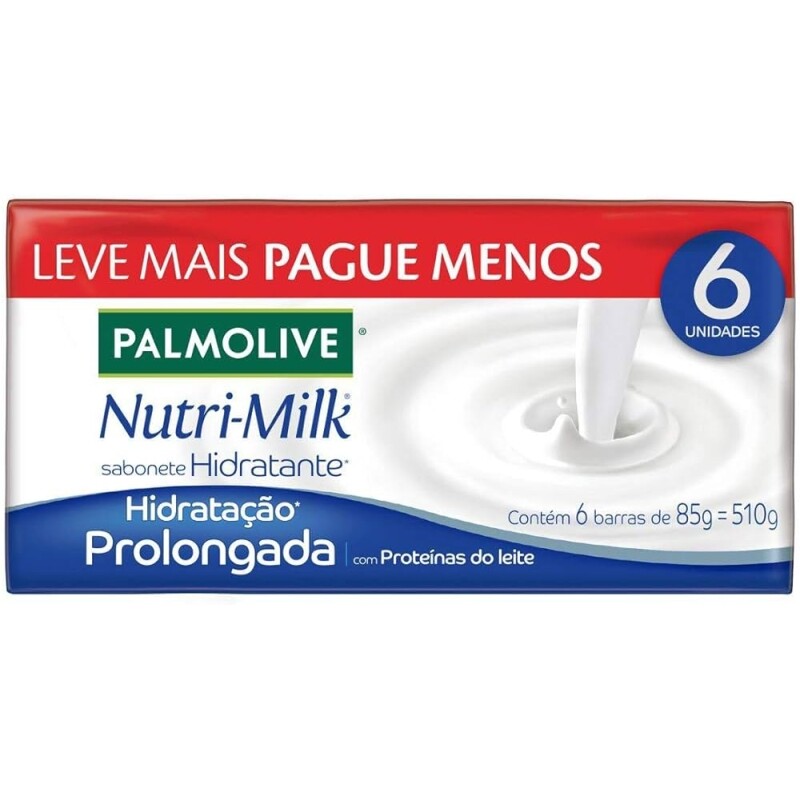 2 Pacotes Sabonete em Barra Palmolive Nutri-Milk Hidratação Prolongada 85g - 12 Unidades