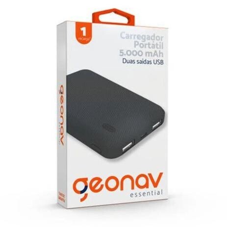 Carregador Portátil 5000MAH 2 Portas USB Essential ES5KWT Geonav