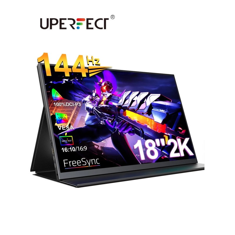 Monitor Portátil UPERFECT 18" 2K 144Hz AMD Freesync 100% DCI-P3 Display IPS