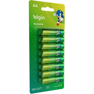 Pilha Alcalina AA com 16 unidades Elgin Comum