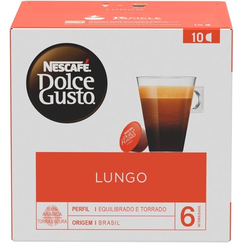 Capsulas de Café Dolce Gusto Nescafe Lungo 70g - 10 Capsulas