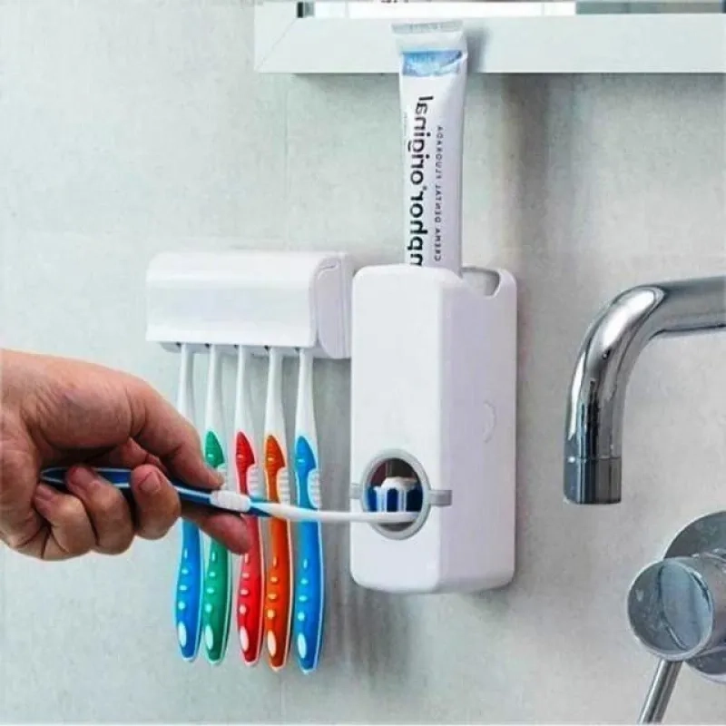 Dispenser de Creme Dental + Suporte para Escova