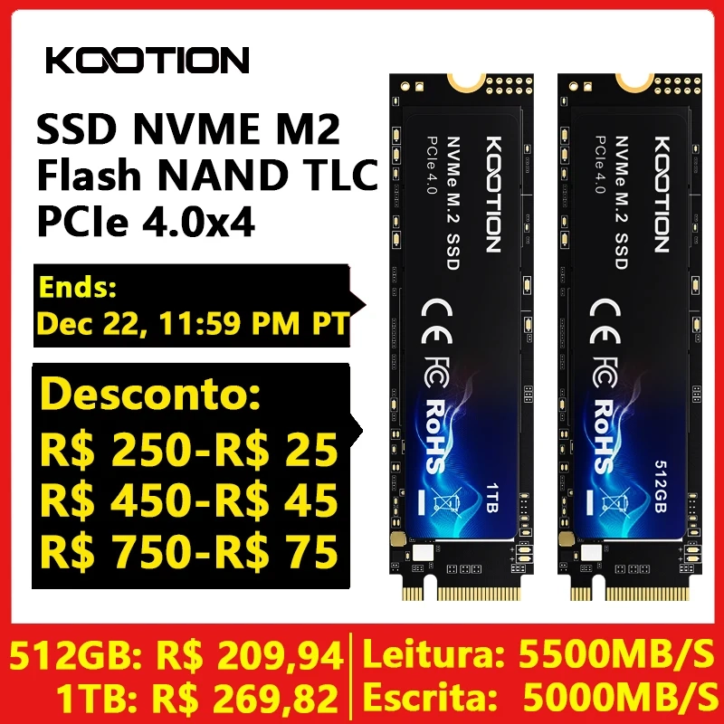 SSD Kootion X16 Plus 512GB M.2 NVMe