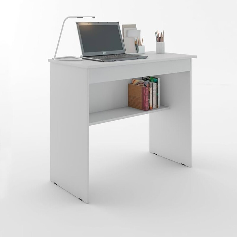 Escrivaninha/Mesa de Computador com 1 Gaveta e Prateleira Organizadora para Quarto ou Escritório de Estudo