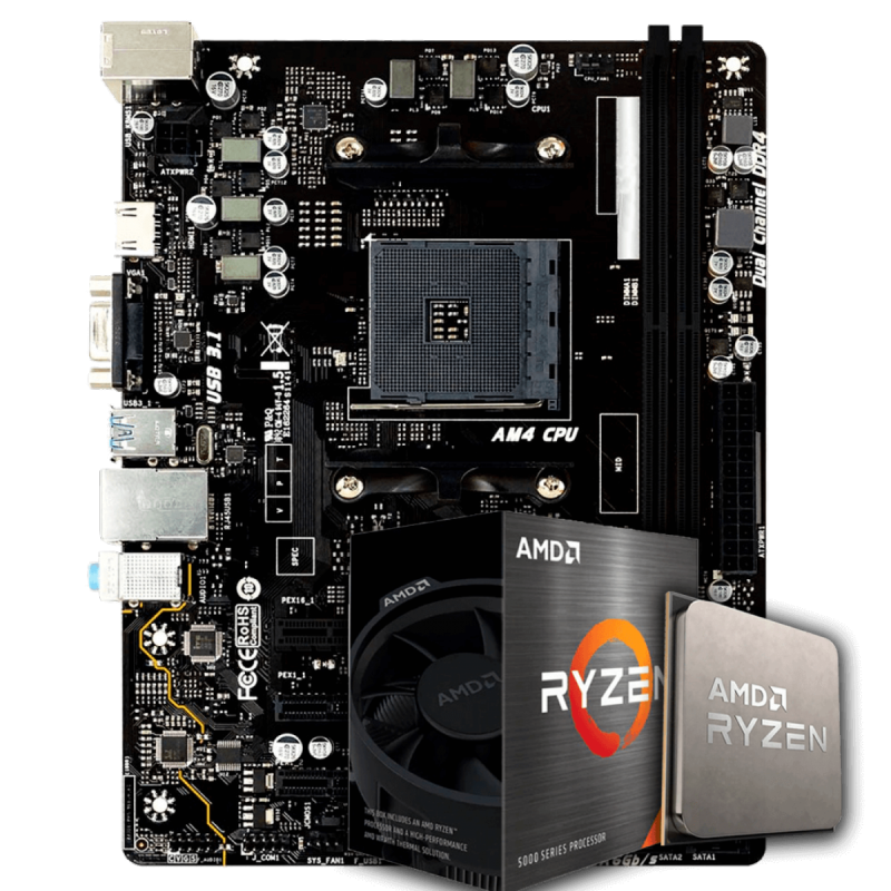 Kit Upgrade AMD Ryzen 5 5600GT Placa Mãe Chipset B450